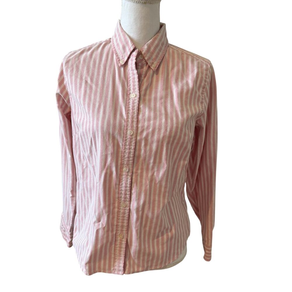 Vintage Eddie Bauer Oxford cloth button down shirt pink Stripe M